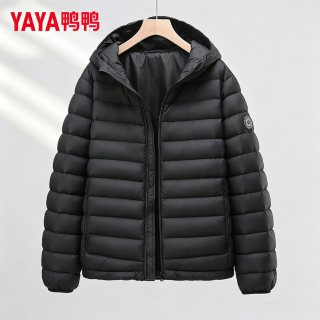YAYA 鸭鸭轻薄款羽绒服男2026年新款秋冬季短款连帽保暖轻便排骨外套潮