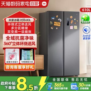 米家 BCD-610WKMP 610L对开门 全域抗菌净化 冰箱