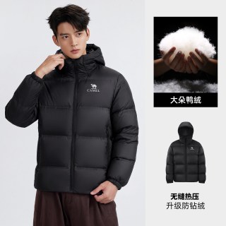 移动端：骆驼 黑钻5 防泼水防风 男士羽绒服