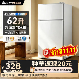 志高 小冰箱双门小型电冰箱 家用小冰箱双开门冰箱宿舍租房办公室冷藏冷冻迷你节能冰箱