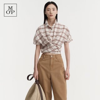 Marc O'Polo 复古格纹短袖收腰衬衫