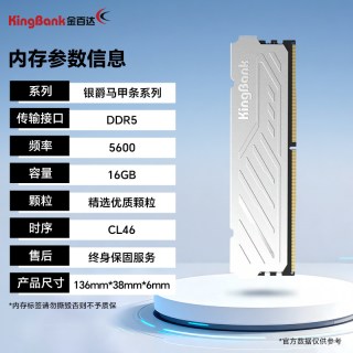 金百达 DDR5 6000台式机内存条 银爵/黑刃/星刃系列