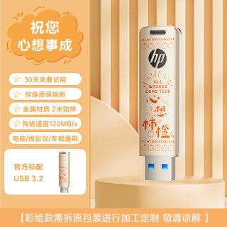 惠普 正品官方旗舰店hp大容量u盘usb新年礼物彩绘优盘手机电脑两用
