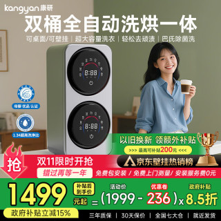 KANGYAN 壁挂式双桶舱分仓内衣裤专用洗衣机迷你小型全自动洗烘一体机洗袜子机懒人神器 钛合灰【双桶太空舱