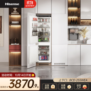 海信（Hisense）全嵌入式冰箱升级隐藏式内嵌变频冰箱超薄橱柜冰箱风冷无霜家用上下门