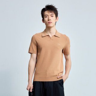利郎 青年商务男装短袖针织衫男亲肤易打理青年通勤POLO衫 桔色（4Y） 2XL (180)