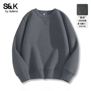 班尼路 三角领卫衣男秋季设计感重磅打底衫休闲百搭圆领内搭简约潮流外套