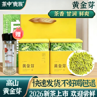 源聞白茶 安吉绿茶茶叶黄金芽新茶明前特级黄金芽奶白茶礼盒装 店长实惠装100克*2罐 罐装 200g