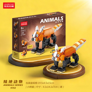 乐乐兄弟 积木拼装玩具 陆生动物熊猫149颗粒