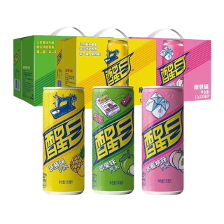 可口可乐 醒目怀旧汽水菠萝味苹果水蜜桃味 夏日清凉碳酸饮料整箱