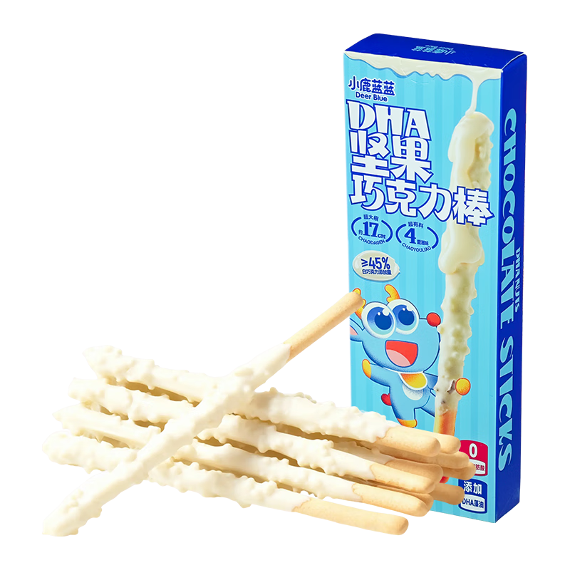 小鹿蓝蓝 DHA坚果牛奶巧克力棒 椰奶味 126g*3盒