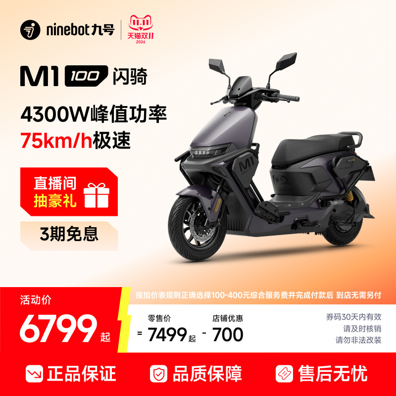 Ninebot 九号 M1 100 闪骑 电动摩托车