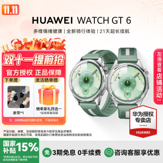 华为 手表 WATCH GT 6 46mm骑行运动超长续航智能手表送礼首选原野绿 46mm编织表带