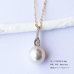 pearlyuumi 珍珠礼品 k18 akoya珍珠钻石项链