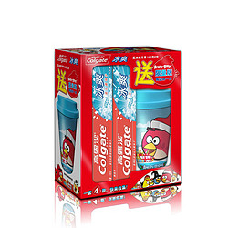 办公室拼单喽：Colgate 高露洁 牙膏180g*4支 + Angry Birds 限量版杯子*2只