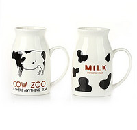 zakka奶牛插画杯+zakka字母milk杯 小号250ml 一对 
