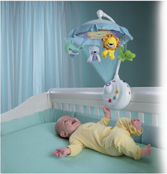 Fisher Price 费雪 N8849 可爱动物 两用声光床铃