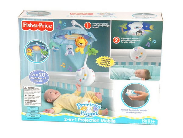 Fisher Price 费雪 N8849 可爱动物 两用声光床铃