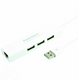 PowerSync 包尔星克 1埠USB网卡+3埠USB集线器白色 HUNT-100