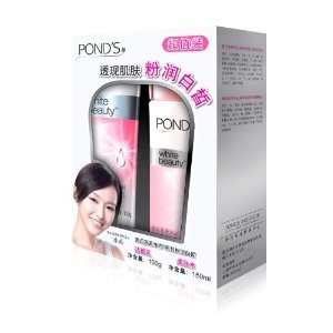 POND'S 旁氏 粉润白皙套装（洁面乳100g + 柔肤水150ml）