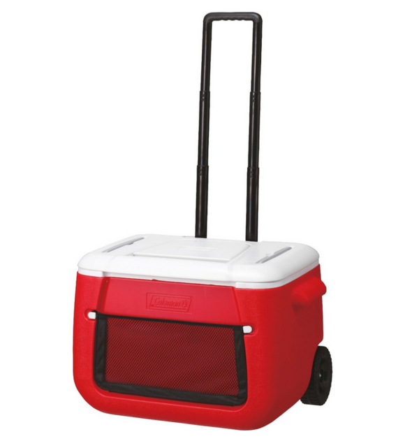 coleman高门47升拉杆保温箱红白色蓝白色