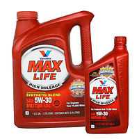 手慢无：Valvoline 胜牌 MAX LIFE 星冠 SN 5W-30 半合成机油 大小瓶装（$ 3.78L+946ml）