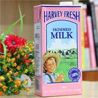Harvey 哈维 脱脂牛奶1L*4