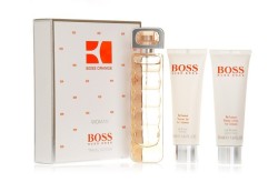 双重优惠:BOSS 博士 橙色女用礼盒(淡香水50ml+身体乳50ml+沐浴啫喱50ml)+Versace 范思哲 晶钻女用香水5ml