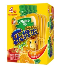 叠加优惠:Heinz 亨氏 乐维滋果汁泥 苹果香橙味 120g*48包