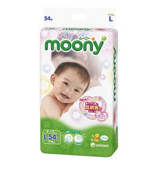 moony 尤妮佳 婴儿纸尿裤 L54+ 维达纸抽3包