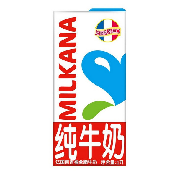 限华东milkana百吉福全脂牛奶1l12