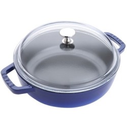 Zwilling 双立人 STAUB 珐琅铸铁 40510-656 蓝色多用炖锅(24cm、玻璃盖)