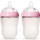 COMOTOMO 妈妈乳感硅胶防胀气奶瓶（粉红色） 8盎司*2