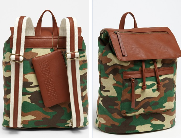 Steve Madden Canvas Backpack 女士时尚迷彩双肩包