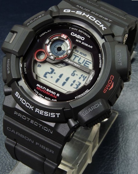 CASIO 卡西欧 G-SHOCK Mudman 泥人系列 GW-9300-1JF 男士腕表（太阳能+电波+感应器）