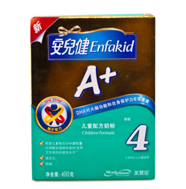 Mead Johnson 美赞臣 安儿健A+ 4段配方奶粉400g(DHA/胆碱/益生元)