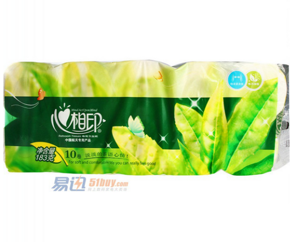 限华东:心相印 BT2010 茶语三层卷纸 183克 10粒装