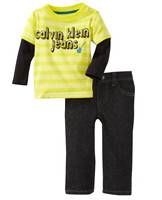 白菜党：Calvin Klein Baby-Boys Infant Two Fer With Black Jeans 童装2件套（上衣+牛仔裤）