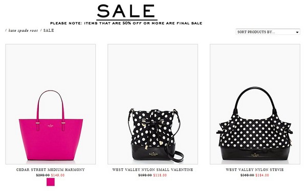 促销活动：Kate Spade New York 官网 惊喜特卖