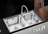 双重优惠：OULIN 欧琳 OLWG7212D水槽（双槽）+OL-3200龙头