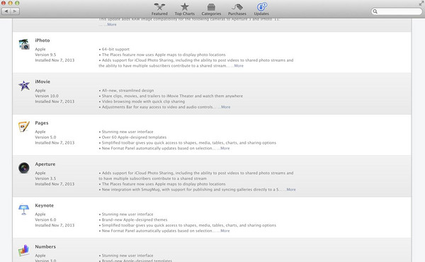 免费得：apple 苹果 iWork、iLife套件 （老款Mac可用）