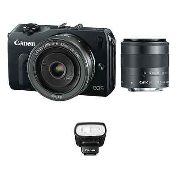 Ebay上Canon EOS-M 双头套机 398刀还送闪光灯