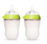 COMOTOMO 妈妈乳感硅胶防胀气奶瓶 8盎司*2 （绿色）