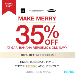 促销活动：GAP官网 Banana Republic、 Gap、Old Navy 服饰　