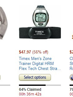 Timex 天美时 Zone Trainer Digital T5K735F5-P 心率表（含心率带）