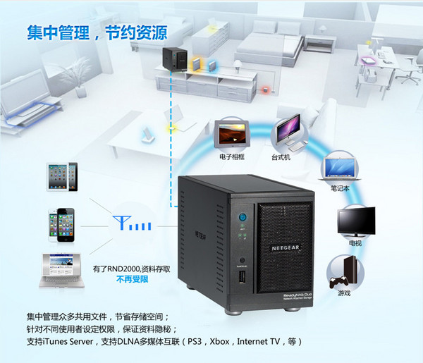 Netgear 网件 RND2000 ReadyNAS Duo 网络存储NAS