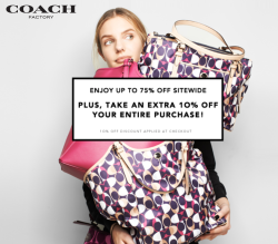 促销活动： Coach工厂店 全场大清仓 双重优惠
