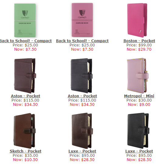 促销活动:filofax 美国官网 部分笔记本