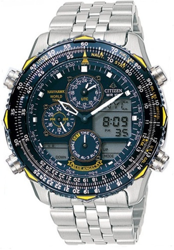 CITIZEN 西铁城 SKYHAWK 空中之鹰系列 BLUE ANGELS 蓝天使 JN0040-58L 男款腕表(光动能、加送蓝色真皮表带)