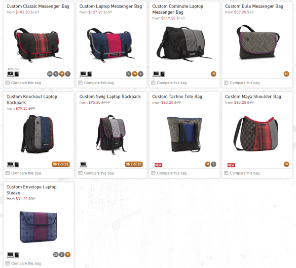 促销活动:Timbuk2 官网 Customize 个人定制系列 背包